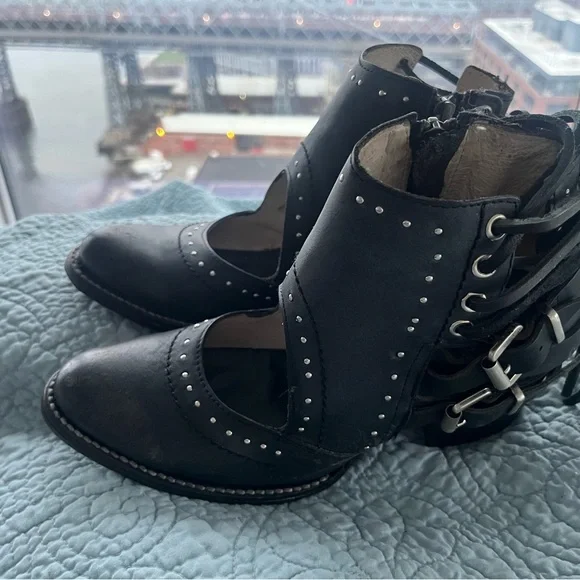 Freebird Black Studded Boots Desert 8 - Picture 2 of 9
